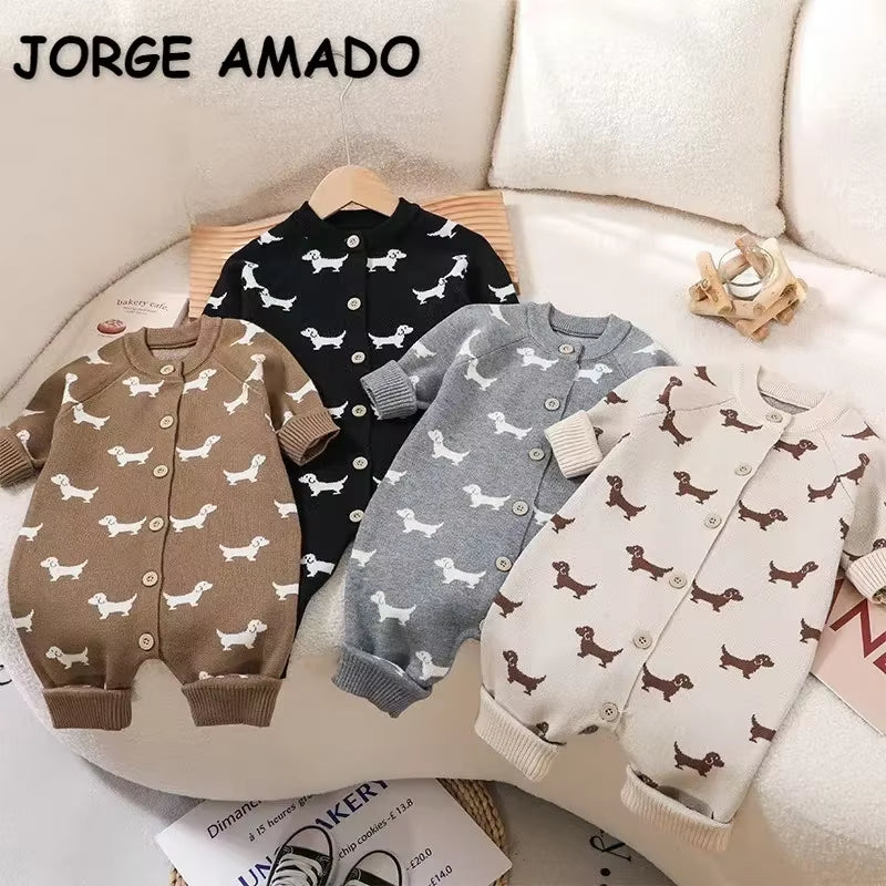 SnugTale – Cartoon Knit Sweater Jumpsuit for Babies & Toddlers